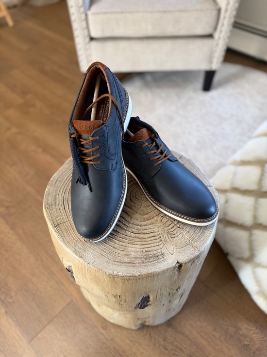 NWT Mens Rockport Criss Oxford Navy Blue Lace Up Leather Casual Shoe TruTech main image 4